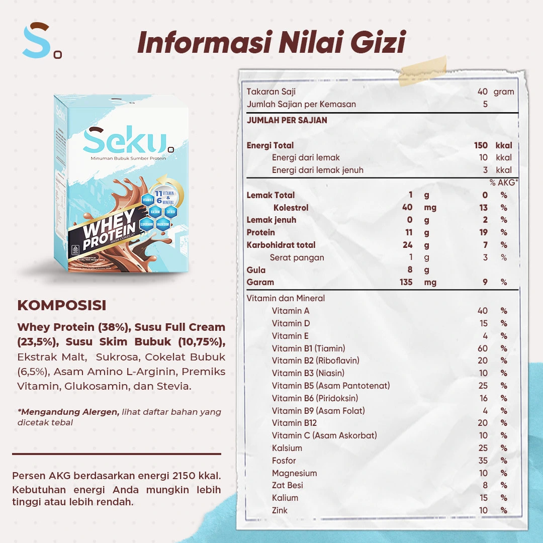 Komposisi Seku Low Sugar Coklat (Takaran 40gr)