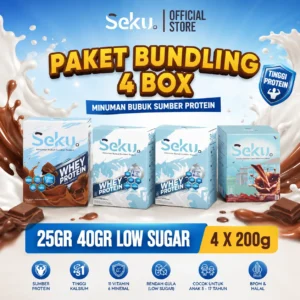 SEKU - PAKET BUNDLING 4 Box Susu SEKU Whey Protein untuk Anak & Remaja